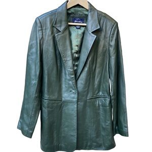 Denim&Co size medium womens leather blazer